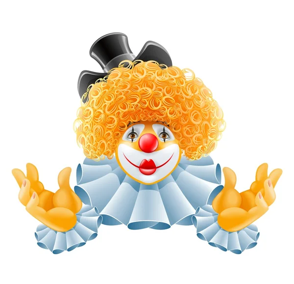 红头发微笑的小丑 — 图库矢量图片