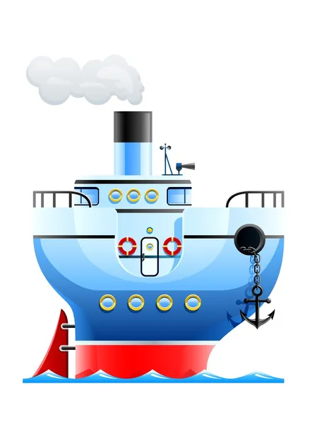 Navio azul — Vetor de Stock
