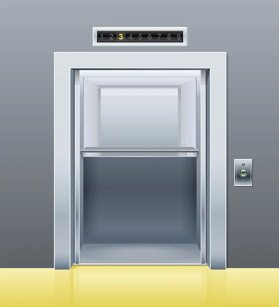 Ascenseur avec porte ouverte — Image vectorielle
