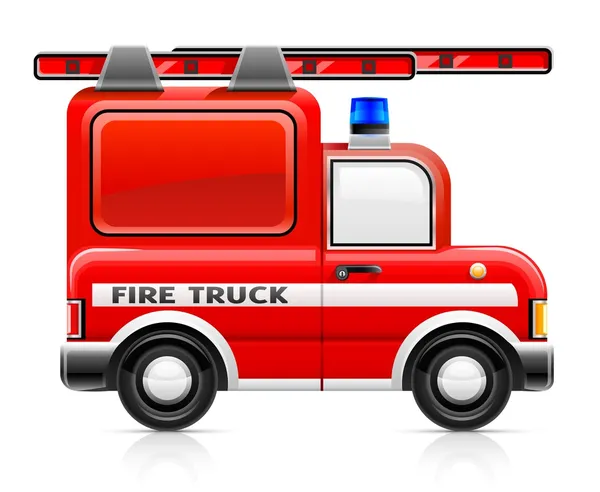 Camión rojo de fuego — Vector de stock