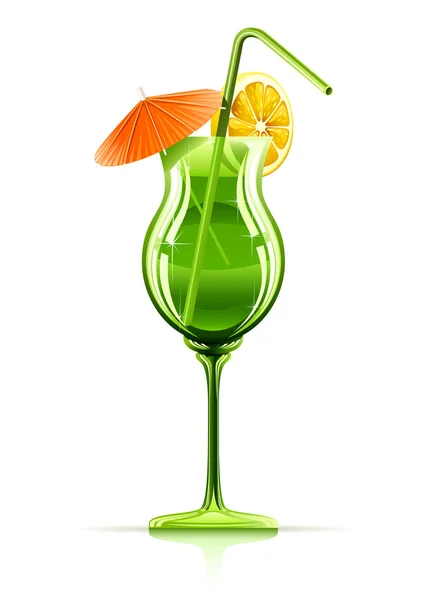 Cocktail tropicale in vetro — Vettoriale Stock