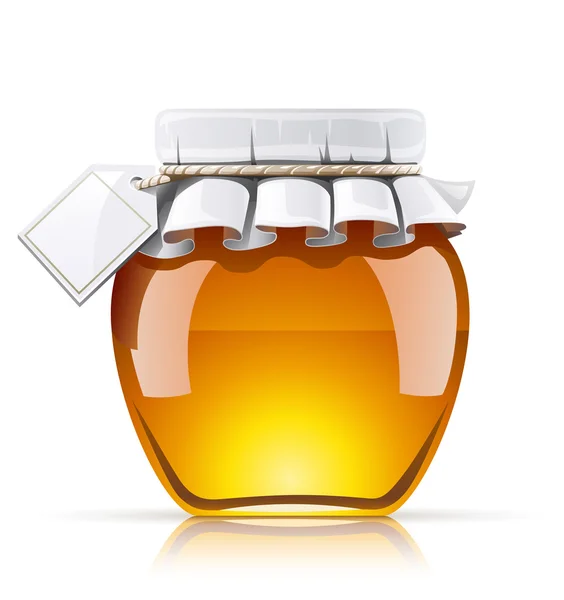 Tarro con miel — Vector de stock