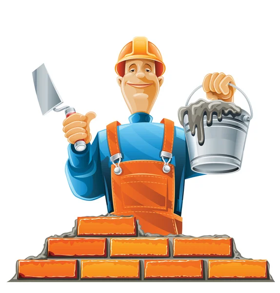 Bauarbeiter im Helm — Stockvektor