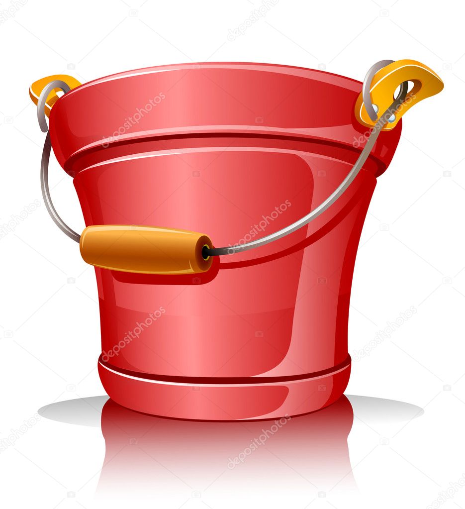 Red metallic bucket