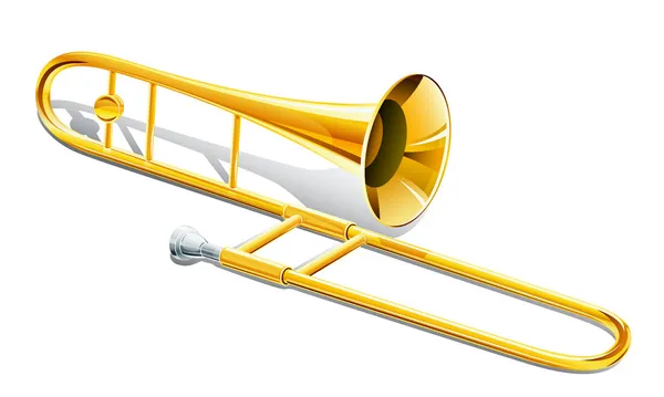 Instrumento musical de trombón — Archivo Imágenes Vectoriales