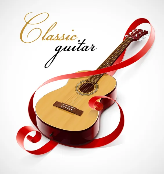 Guitarra clásica como clave simbol — Vector de stock