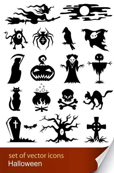 Halloween conjunto ícone — Vetor de Stock