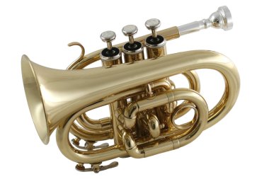 Golden pocket trumpet clipart