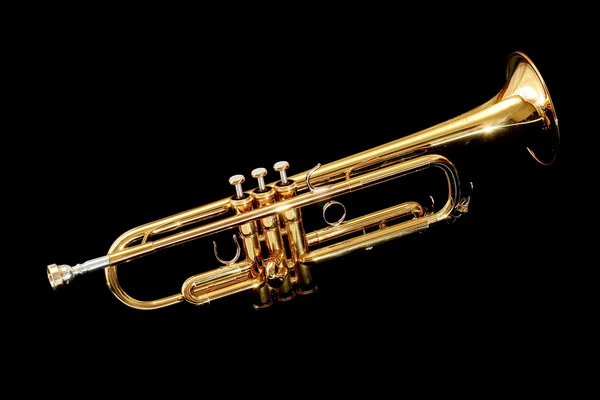Золотая труба ночью — стоковое фото