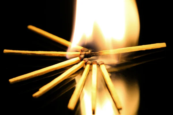 Flaming matches — Stock Photo, Image