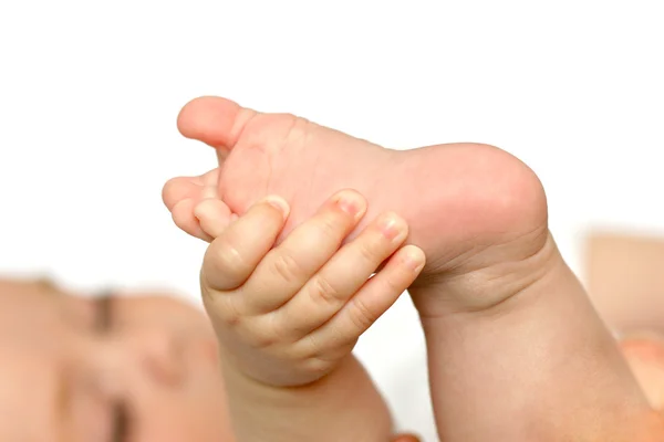 Újszülött baba láb — Stock Fotó