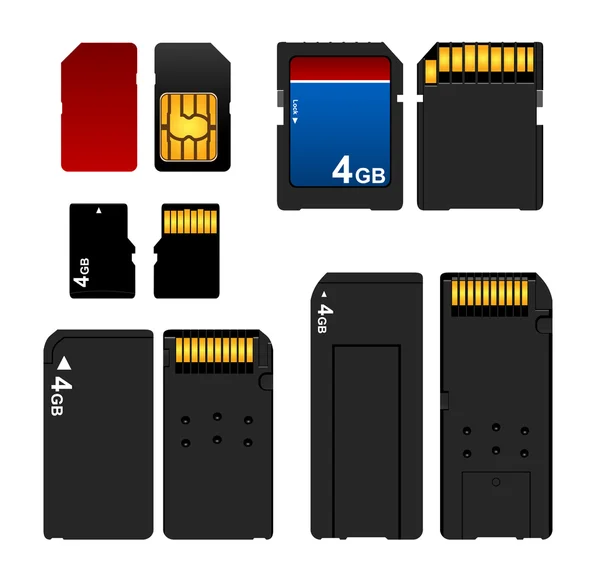 stock vector Memory card and sim set eps8