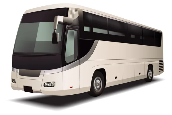 Белый автобус — стоковый вектор