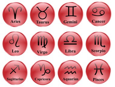 Beyaz üzerinde Zodiac Symbols