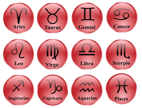 stock image Zodiac symbols on white