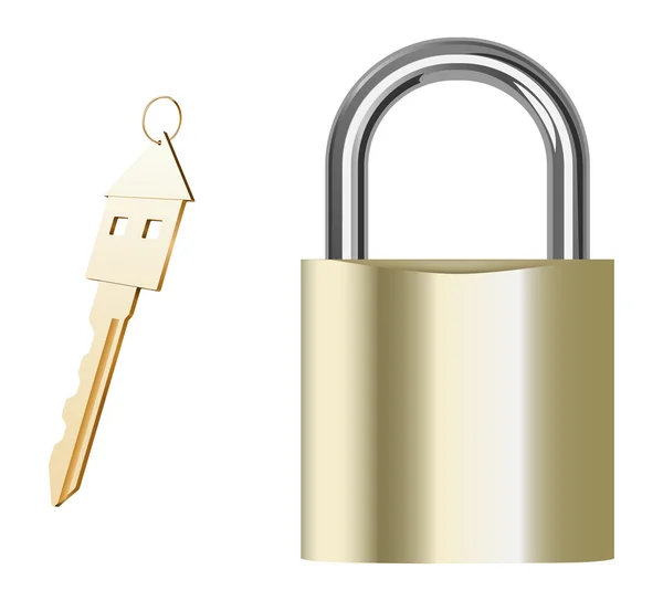 挂锁和钥匙 — 图库矢量图片