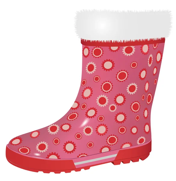 Rózsaszín gumi boot — Stock Vector