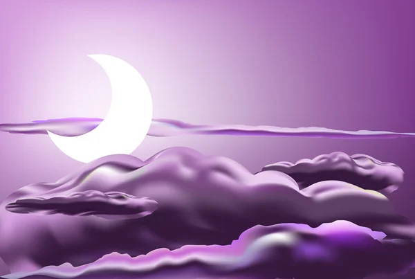 Lune rose — Image vectorielle