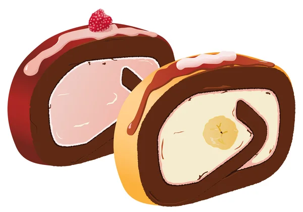 Gâteaux roulés — Image vectorielle
