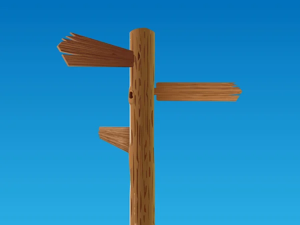 Wooden crossroad sign — Stock Vector