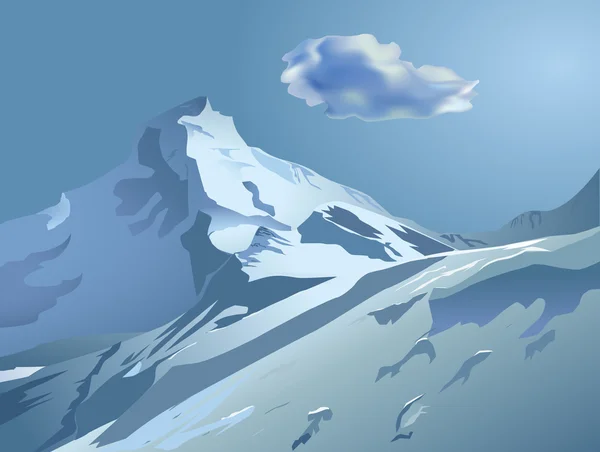 Besneeuwde bergen — Stockvector