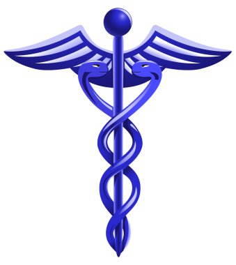 Blue caduceus clipart