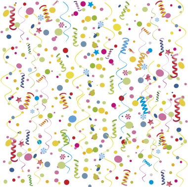 Serpentine confetti background - illustration, vector set clipart