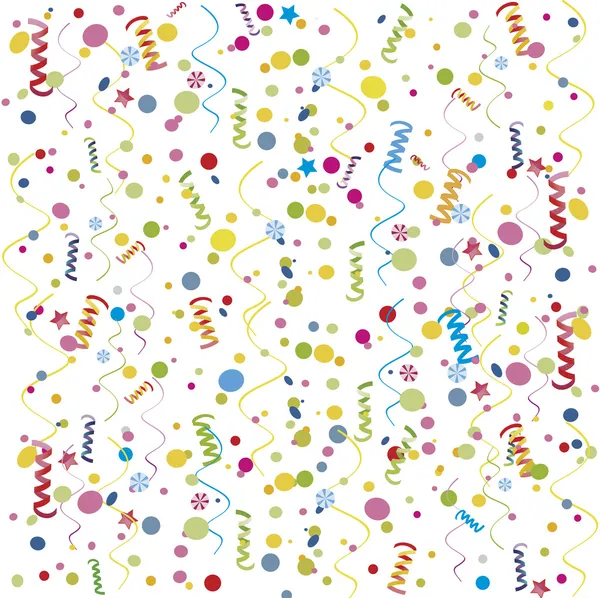 Fondo de confeti serpentina - ilustración, conjunto de vectores — Vector de stock
