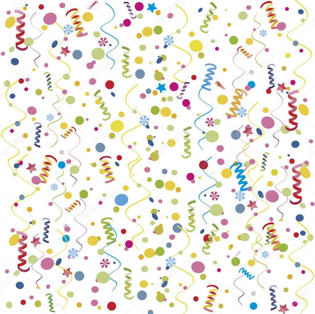 Serpentine confetti background - illustration, vector set