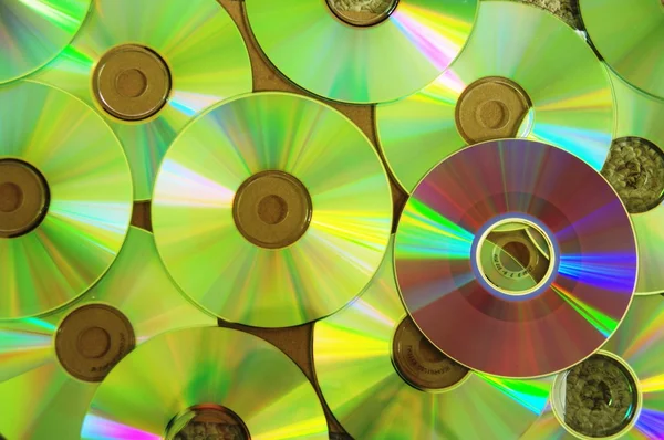 Gröna CD-skivor — Stockfoto