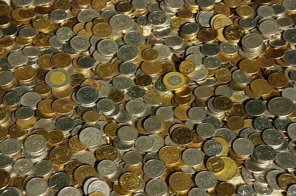 Gold and silver coins — Stock Photo, Image