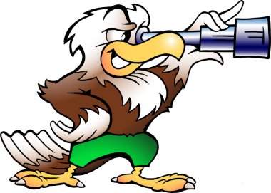 Eagle Watching in Binucular clipart