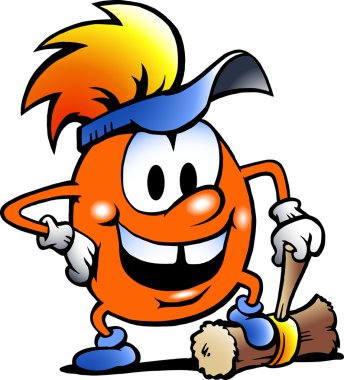 Hand-drawn Vector illustration of an Orange Gobling with a big h clipart