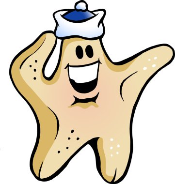 Hand-drawn Vector illustration of an Starfish Sailor clipart