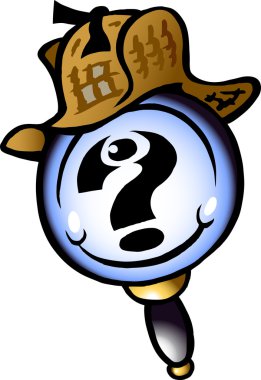 Hand-drawn Vector illustration of an Mangifying Detective clipart