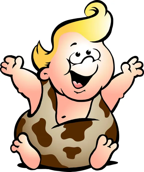 Illustration vectorielle dessinée à la main d'un bébé Tarzan — Image vectorielle