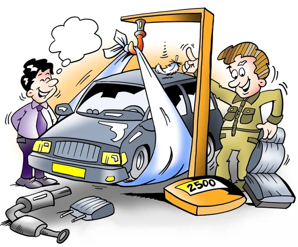 Auto vaststelling gewogen vóór de inspectie — Stockfoto