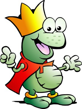 Hand-drawn Vector illustration of an happy Prince Frog clipart