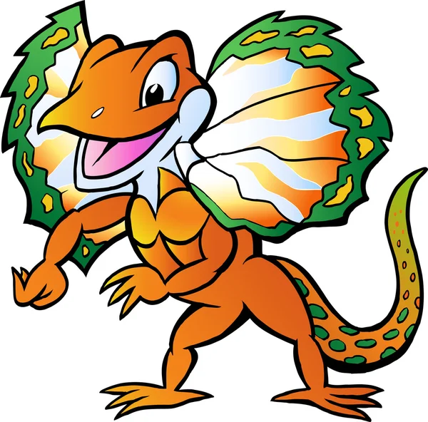 Hand-drawn Vector illustration of an Lizard in colorful splendor — Stock Vector