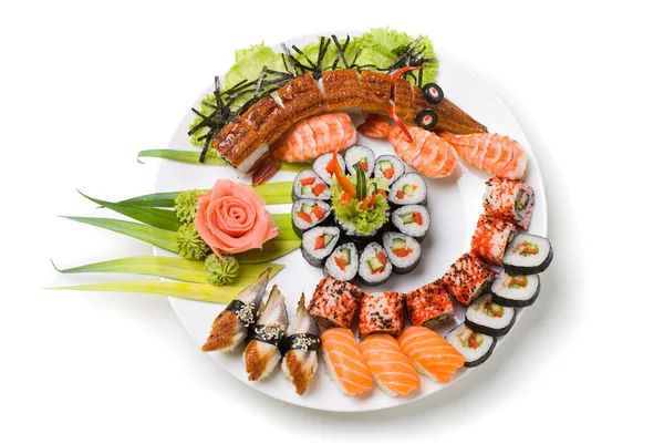 Photo d'un rouleau et sushi — Photo