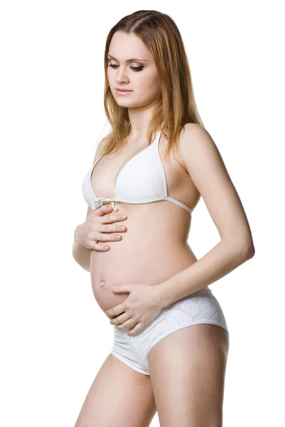Portrait of the beautiful pregnant woman — Stock Photo, Image