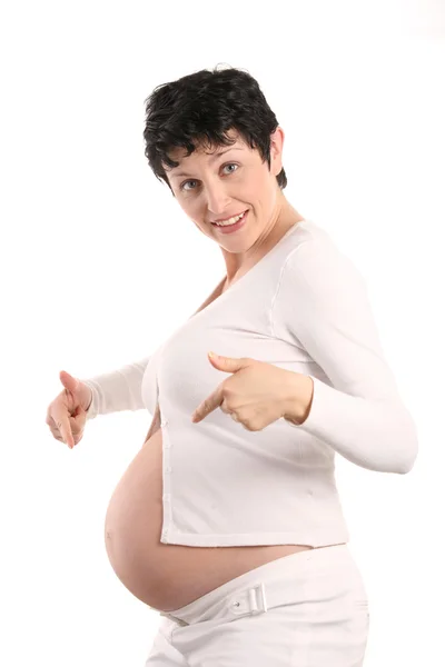 Eine schwangere Mutter — Stockfoto