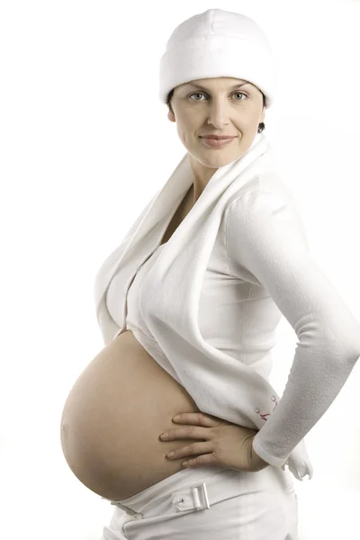 Boldog és büszke terhes nő — Stock Fotó