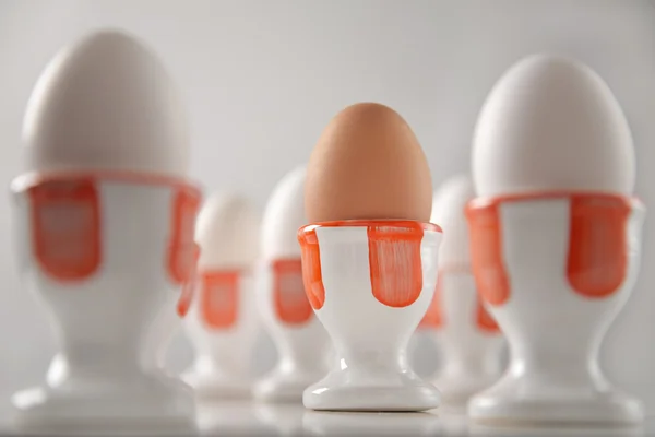 갈색 계란 컵에 — 스톡 사진