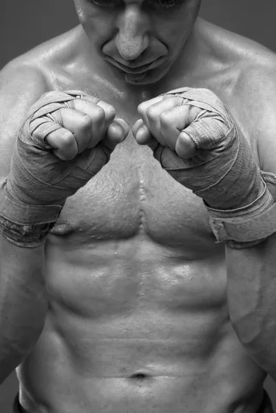 Boxeador de acción Fotos de stock libres de derechos