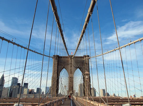 ABD ABD Brooklyn Köprüsü Manhattan Skyline New York Flag Pedestrian Ponte Yolu Bruecke