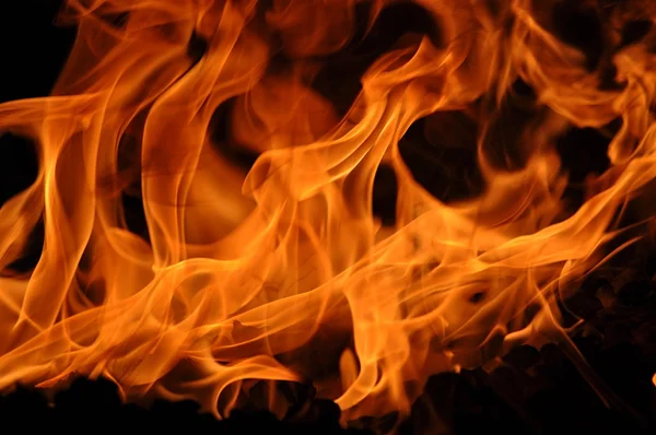 Fire on the black background — Stock Photo, Image