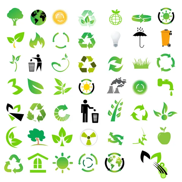 Set di icone ambientali / di riciclaggio — Foto Stock