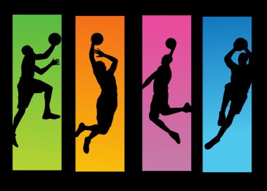 Basketball players clipart