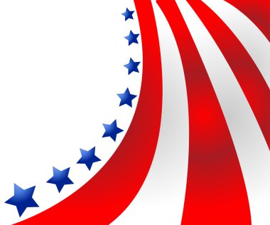 USA flag on white clipart